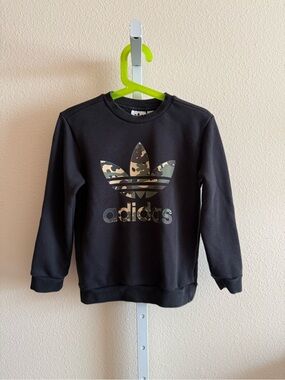 adidas Black Sweatshirt with Camo Trefoil